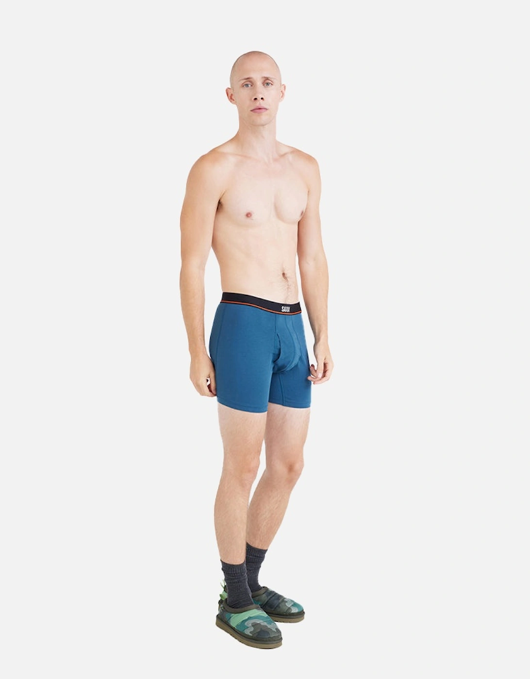 Non-Stop Stretch Cotton Boxer Brief, Hurricane Blue