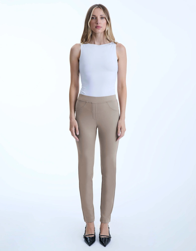 Beige Cigarette Trousers