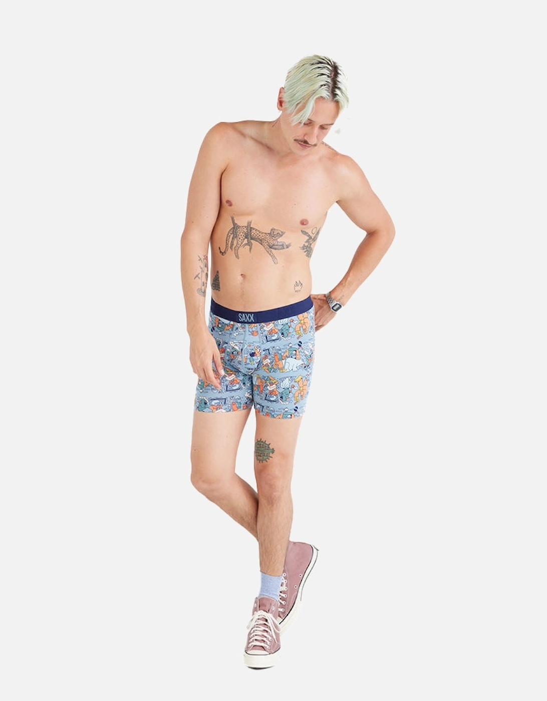 Vibe Super Soft Fresh Tracks Boxer Briefs, Desert Blue