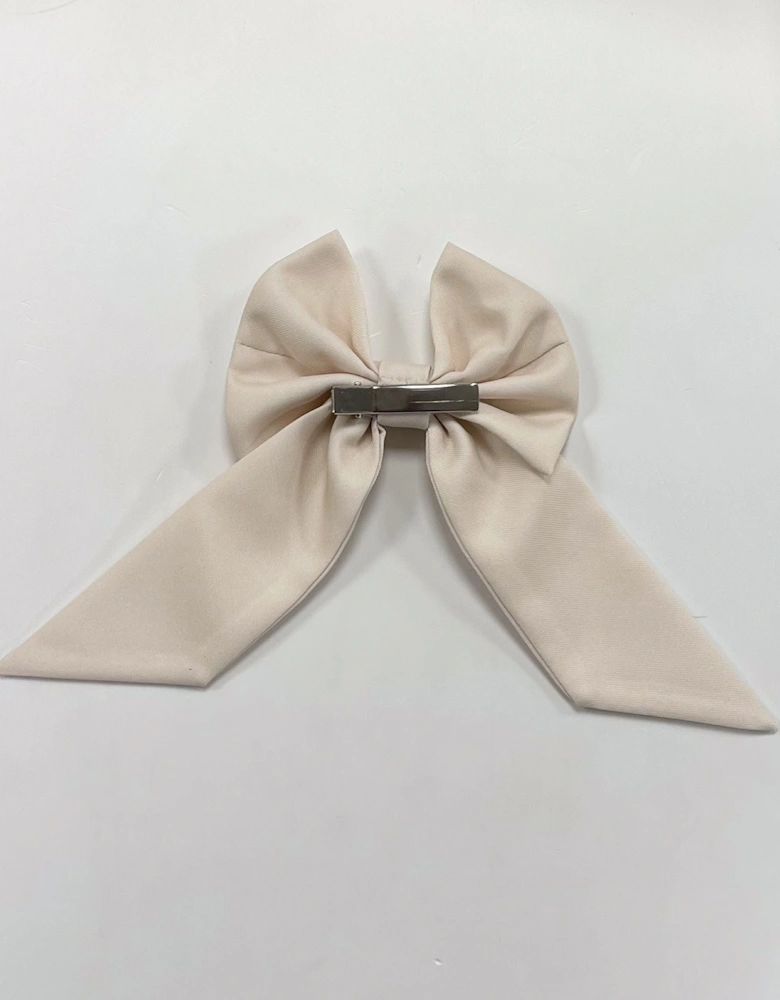 Beige Bow Hair Clip