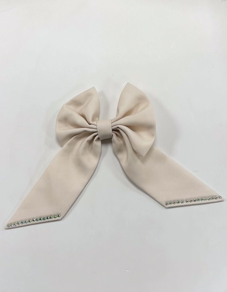 Beige Bow Hair Clip