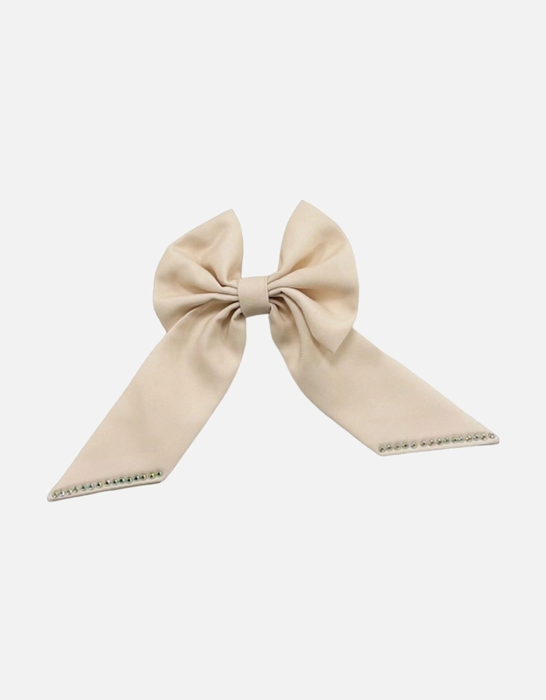 Beige Bow Hair Clip