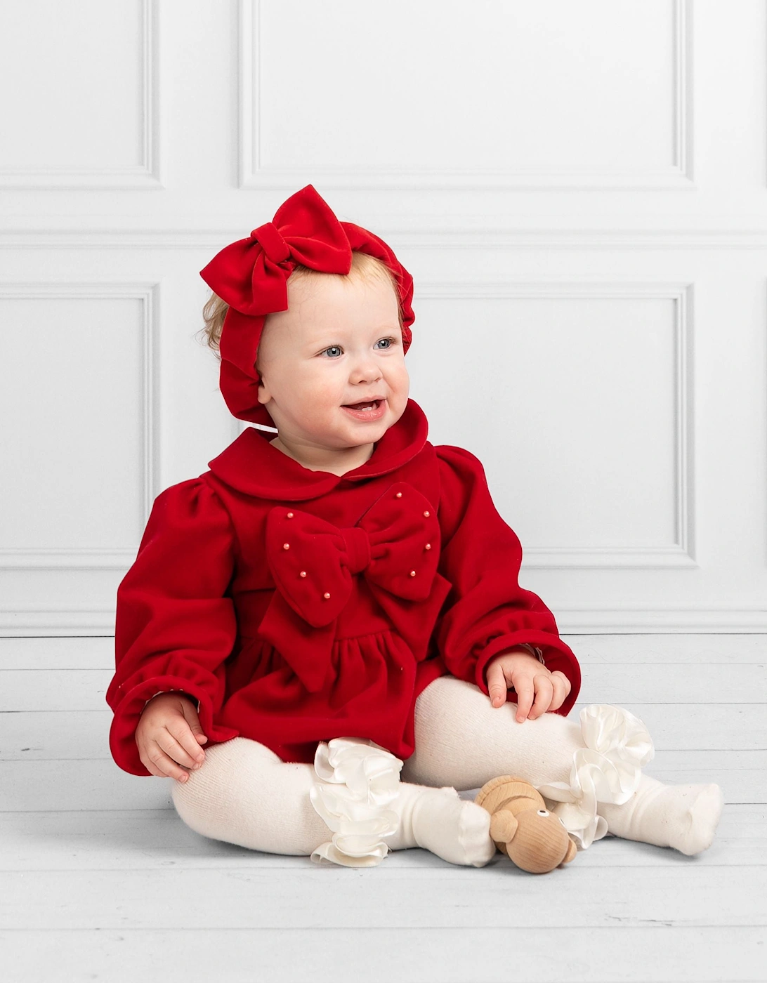 Red Velvet Romper and Headband, 3 of 2