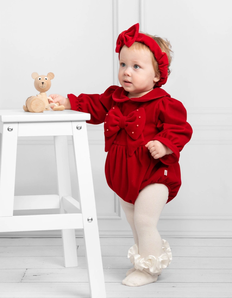 Red Velvet Romper and Headband