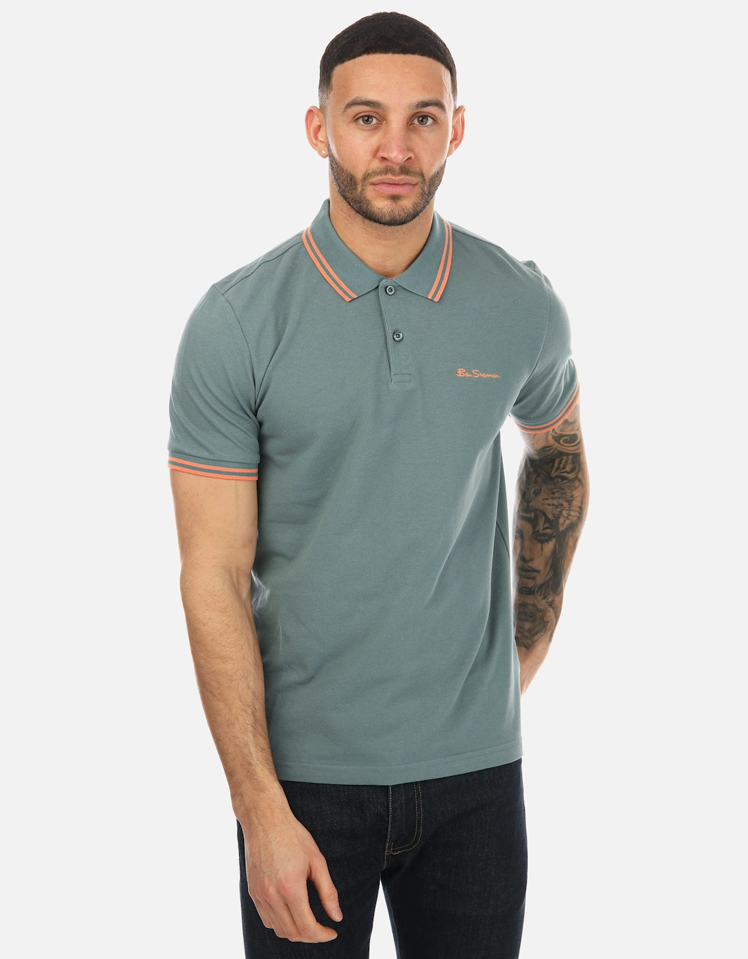Mens Twin Tipped Polo Shirt, 9 of 8