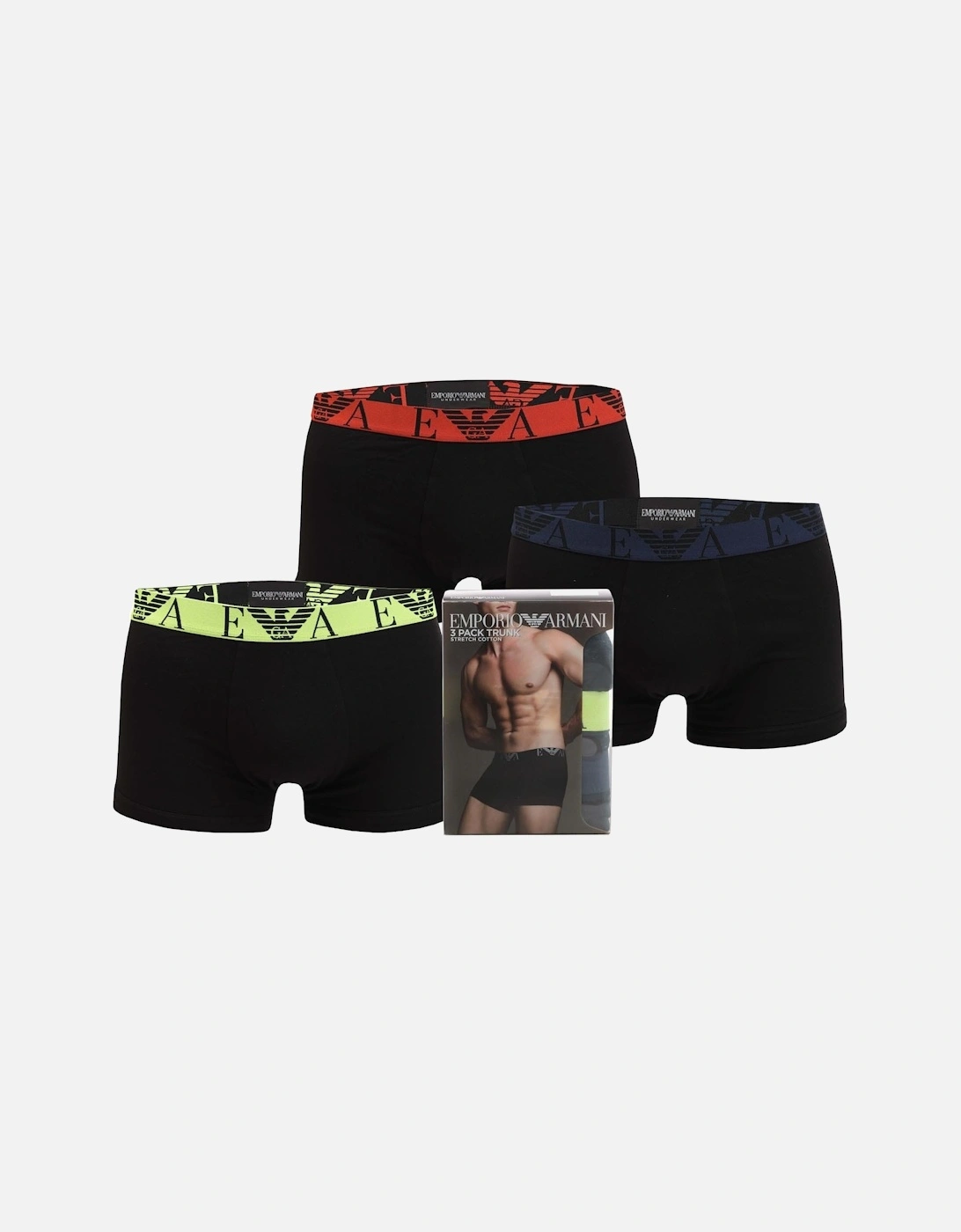 Mens 3 Pack Monogram Logo Boxer Trunks, 3 of 2