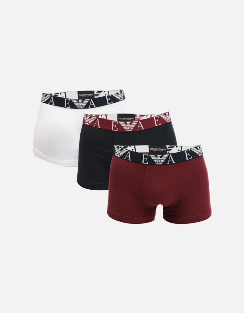 Mens 3 Pack Monogram Logo Boxer Trunks