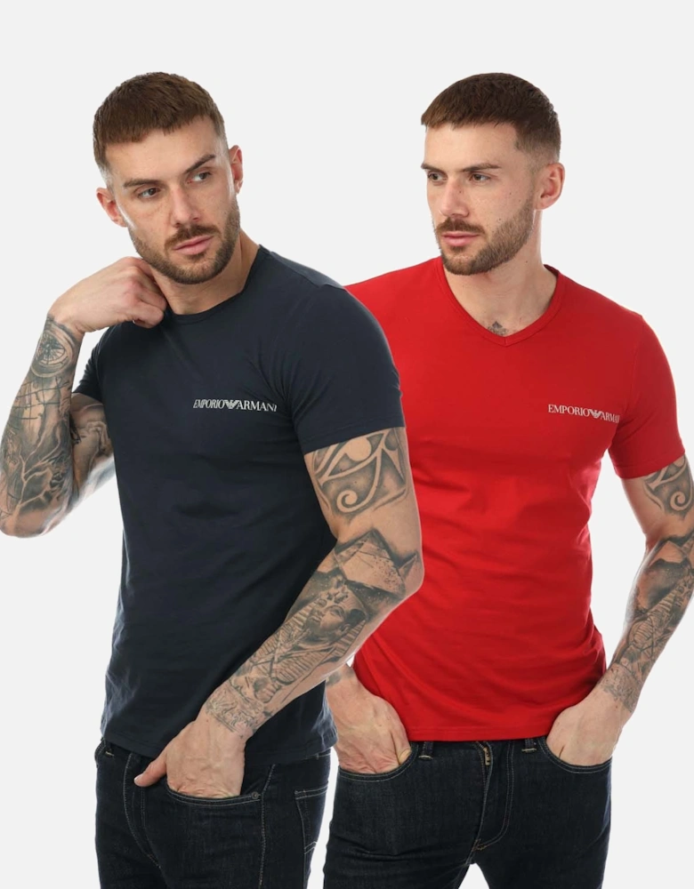 Mens 2 Pack Underwear Logo T-Shirt