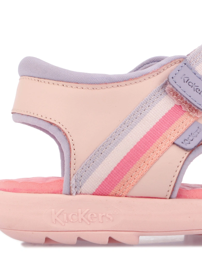 Children Girls Kickstar Leather Sandal