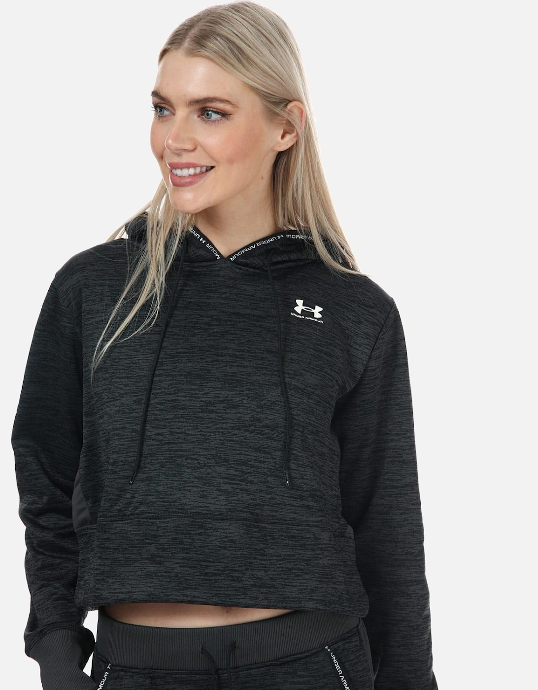 Womens Armour Fleece Twist Crop Hoody