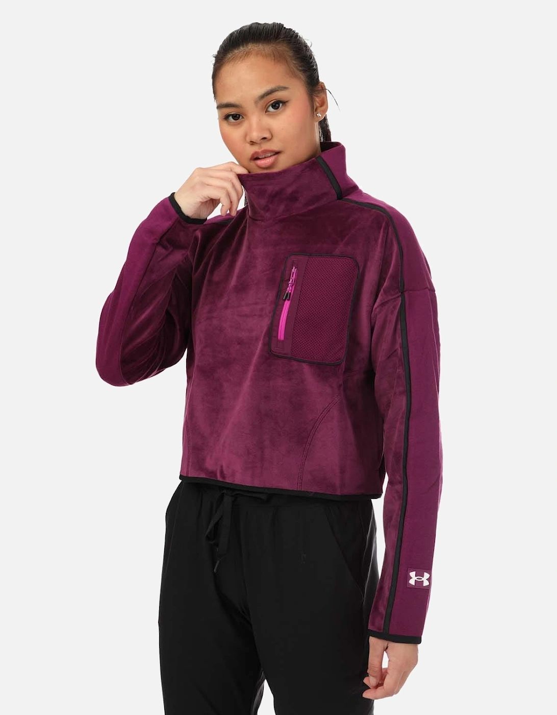 Womens UA Journey Fleece Mock Neck Top