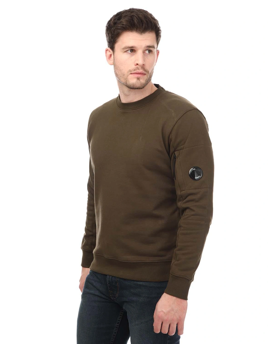 Mens Diagonal Raised Fleece Sweatshirt, 6 of 5