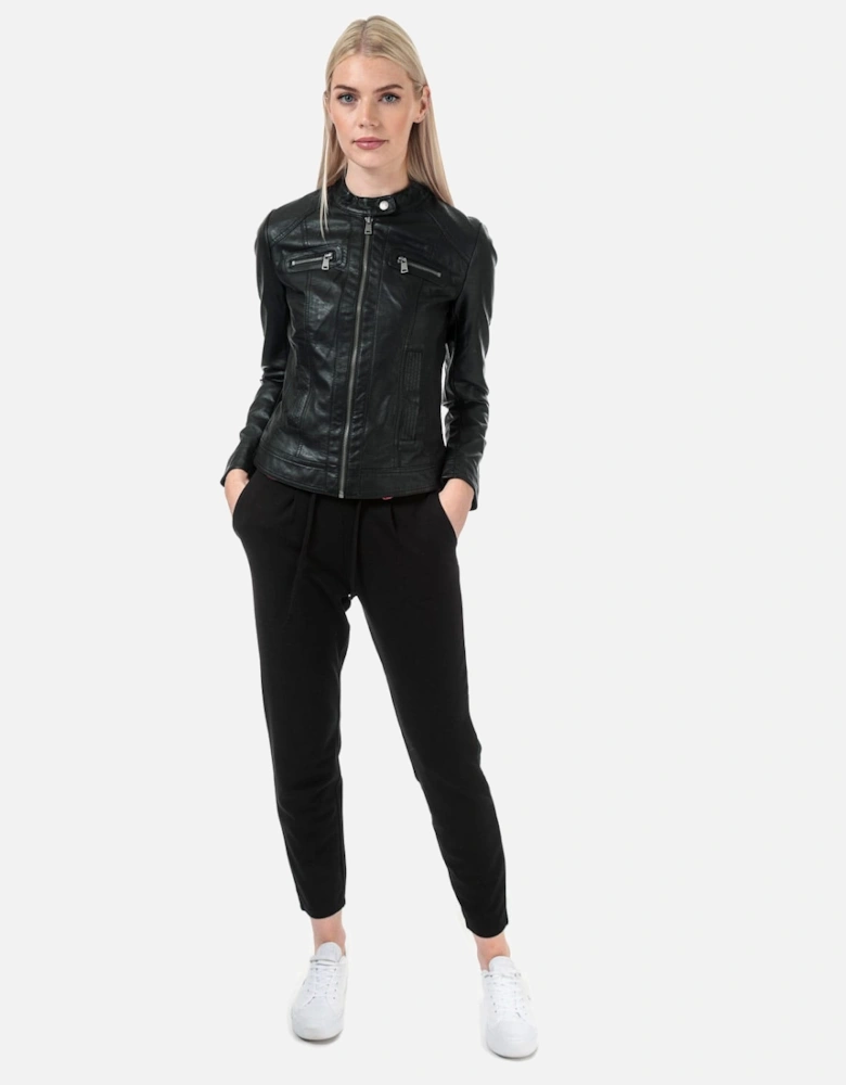 Bandit Faux Leather Biker Jacket - Womens Bandit Faux Leather Biker Jacket