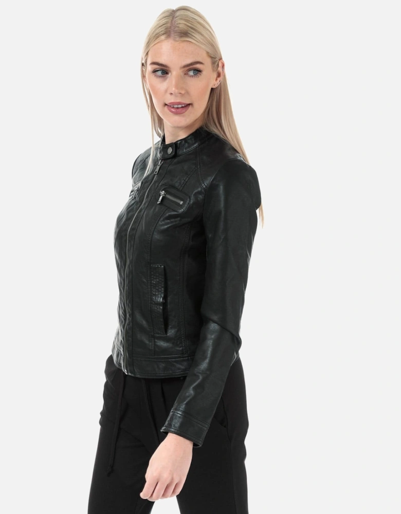 Bandit Faux Leather Biker Jacket - Womens Bandit Faux Leather Biker Jacket