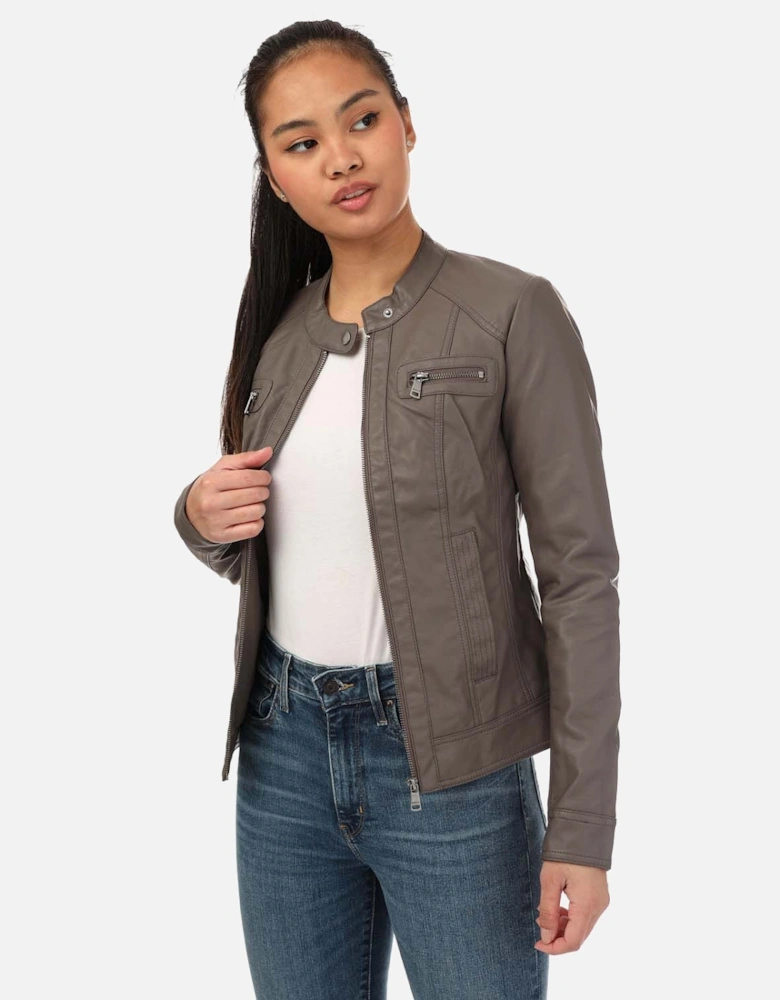Bandit Faux Leather Biker Jacket - Womens Bandit Faux Leather Biker Jacket