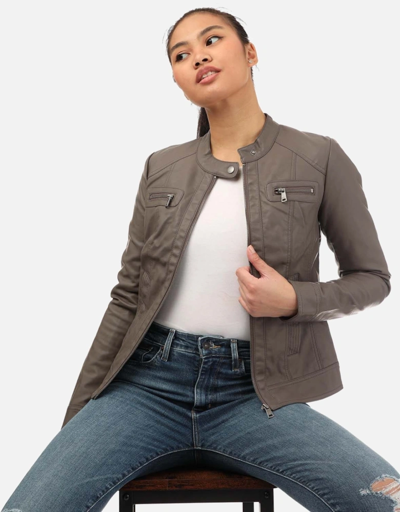 Bandit Faux Leather Biker Jacket - Womens Bandit Faux Leather Biker Jacket