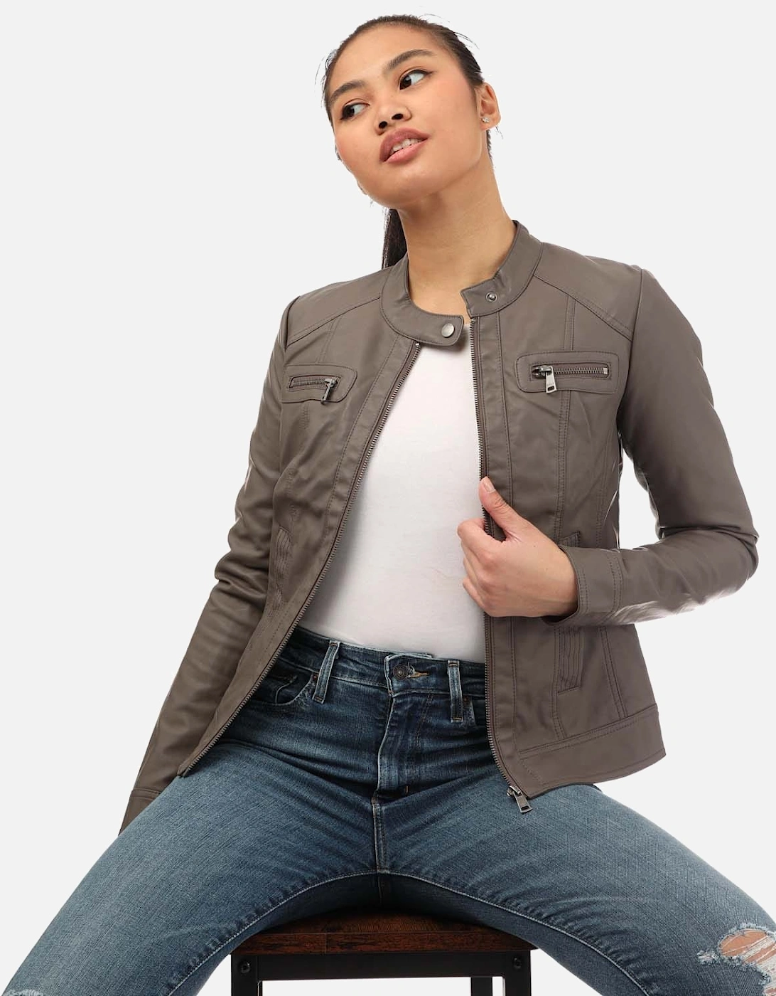 Bandit Faux Leather Biker Jacket - Womens Bandit Faux Leather Biker Jacket