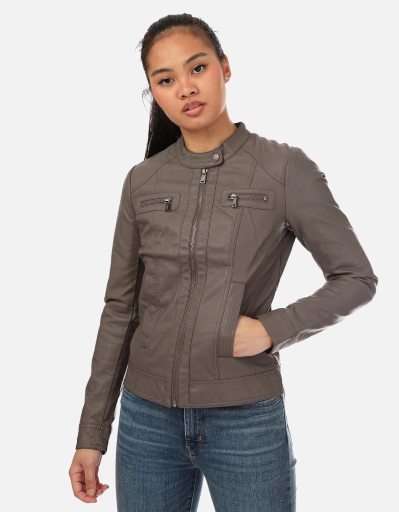 Bandit Faux Leather Biker Jacket - Womens Bandit Faux Leather Biker Jacket