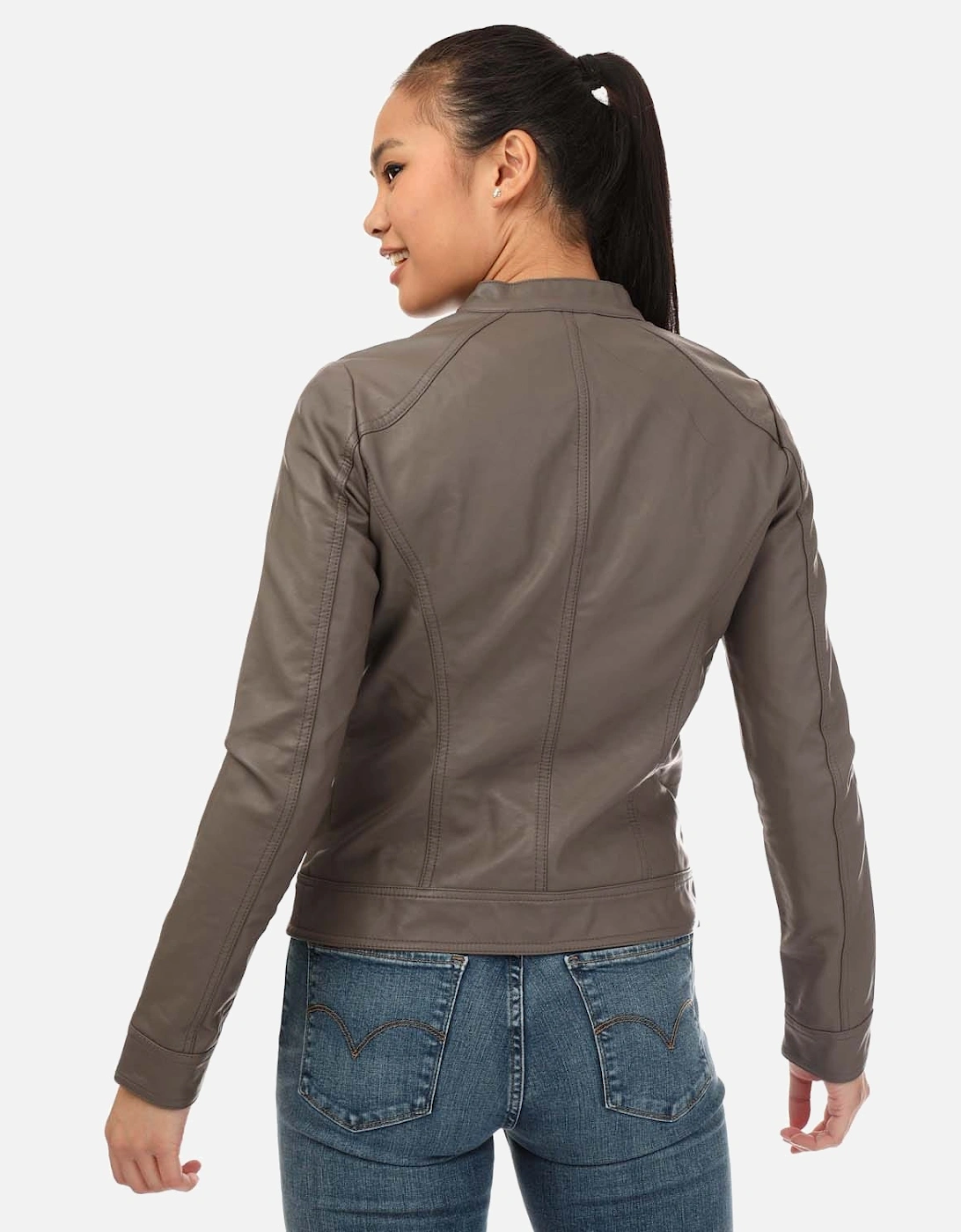 Bandit Faux Leather Biker Jacket - Womens Bandit Faux Leather Biker Jacket
