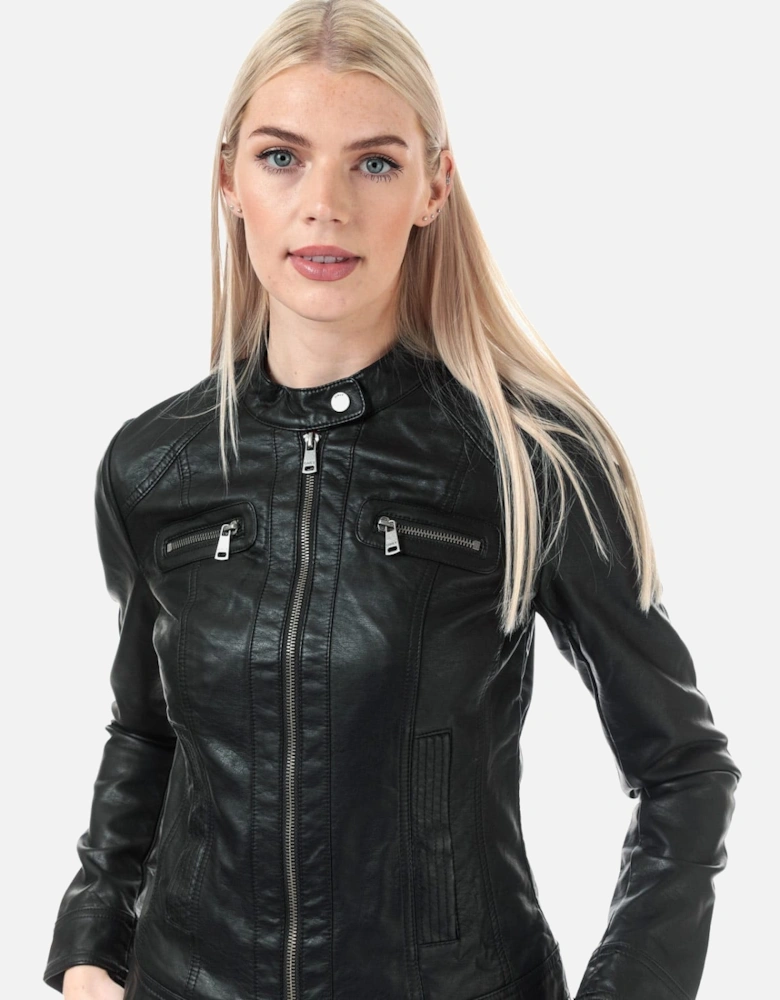 Bandit Faux Leather Biker Jacket - Womens Bandit Faux Leather Biker Jacket