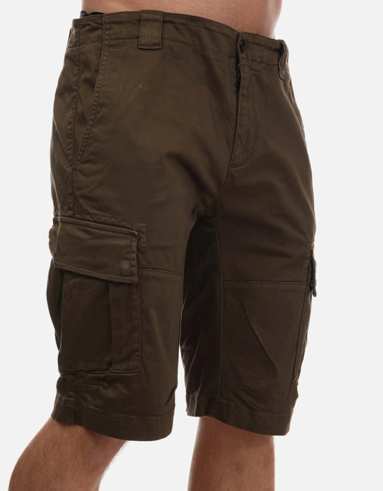 Mens Stretch Sateen Cargo Shorts