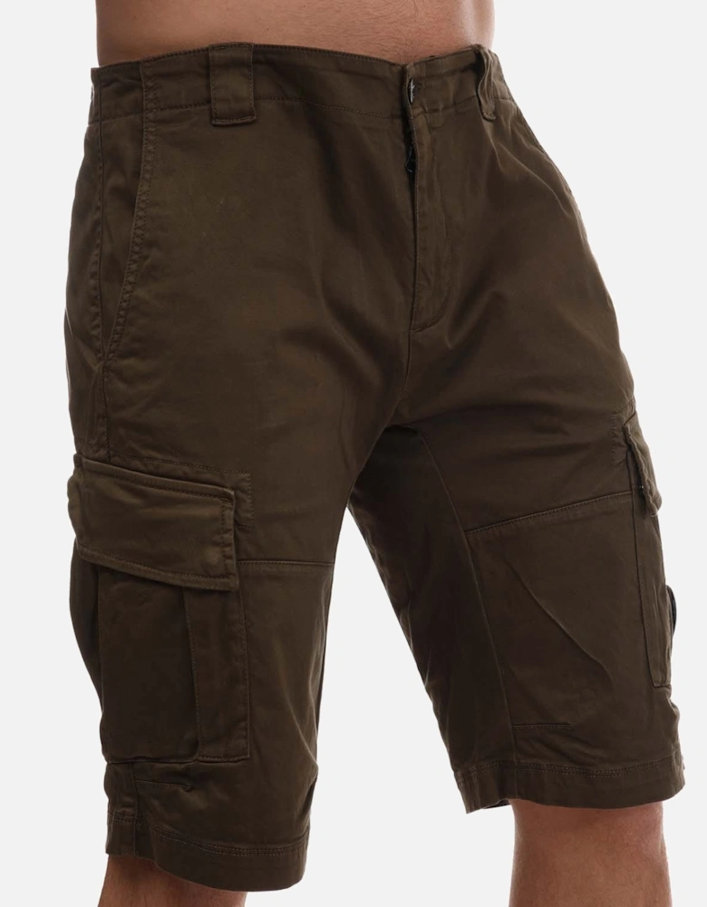 Mens Stretch Sateen Cargo Shorts