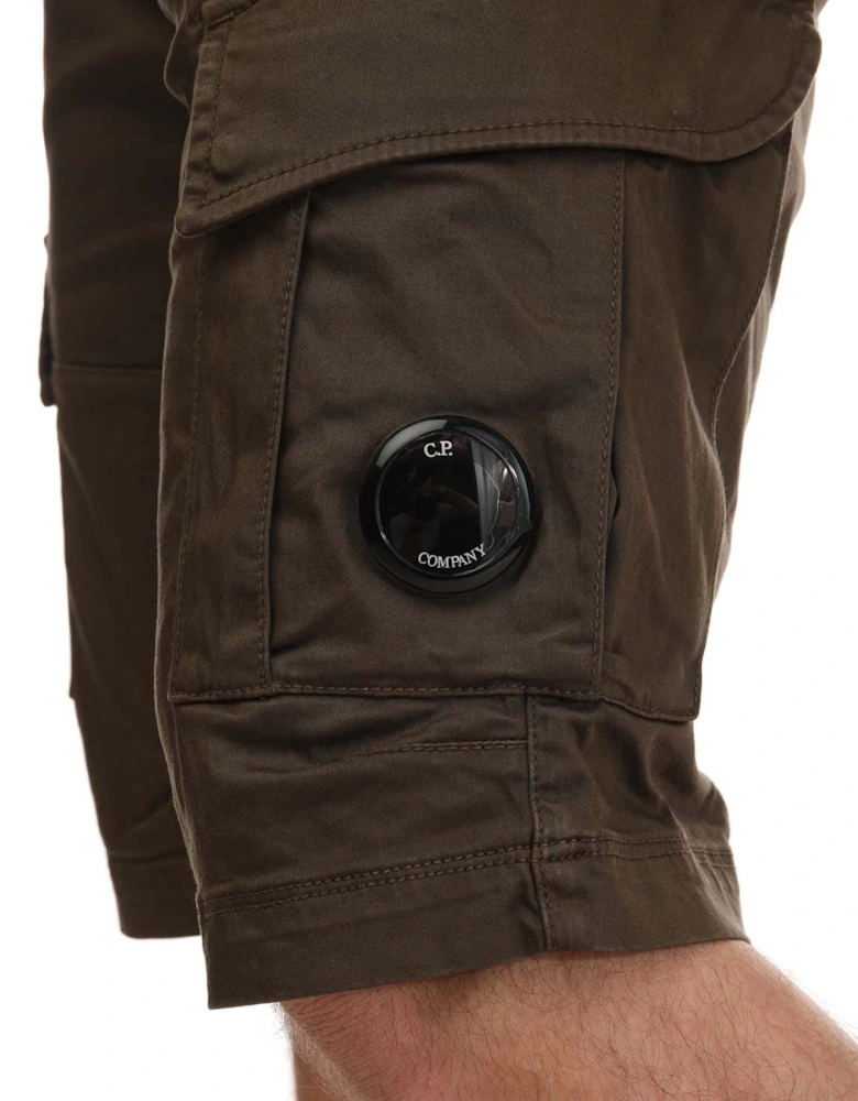 Mens Stretch Sateen Cargo Shorts