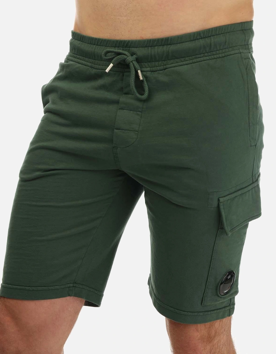 CP Company Men's Mens Light Fleece Utility Shorts - Green - Size: 44/32