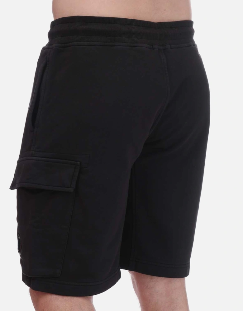 Cotton Diagonal Fleece Cargo Shorts