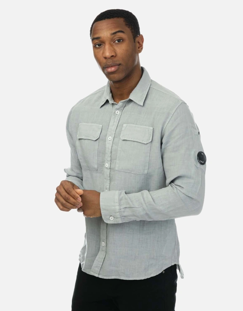 Mens Linen Pocket Shirt