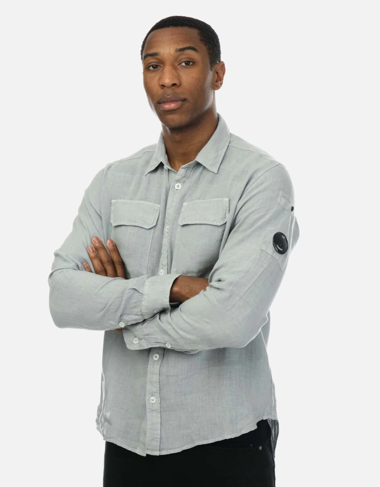 Mens Linen Pocket Shirt