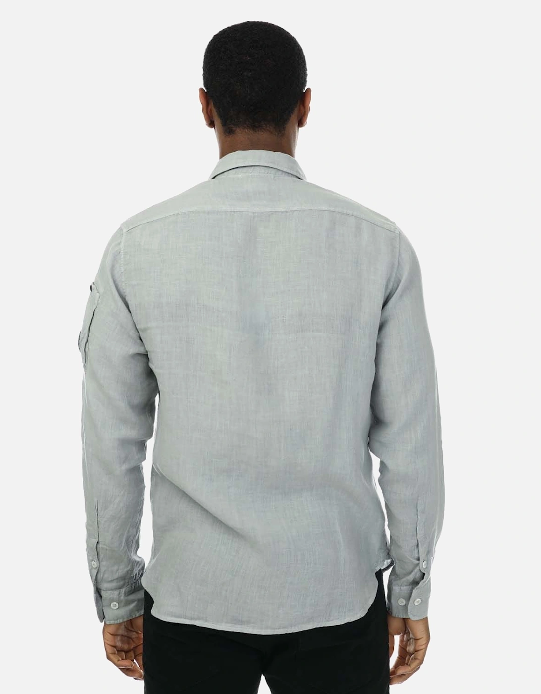 Mens Linen Pocket Shirt