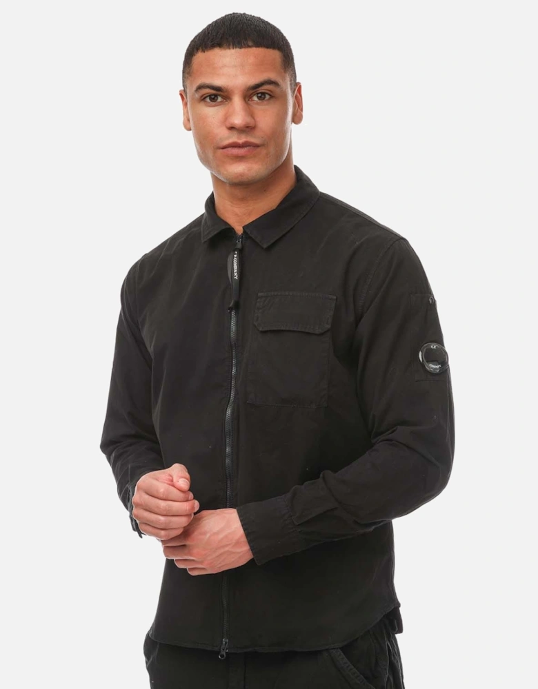 Mens Gabardine Zipped Shirt