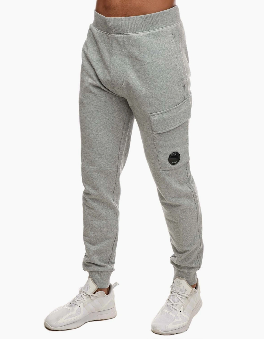 CP Company Men's Mens Diagonal Raised Fleece Cargo Sweatpants - Grey - Size: 44/38/39/32