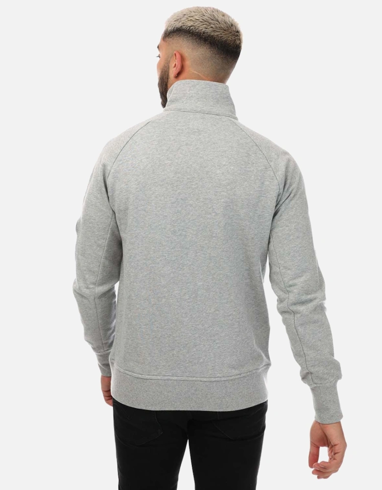 Mens Diagonal Raised Half Zipped Sweatshirt