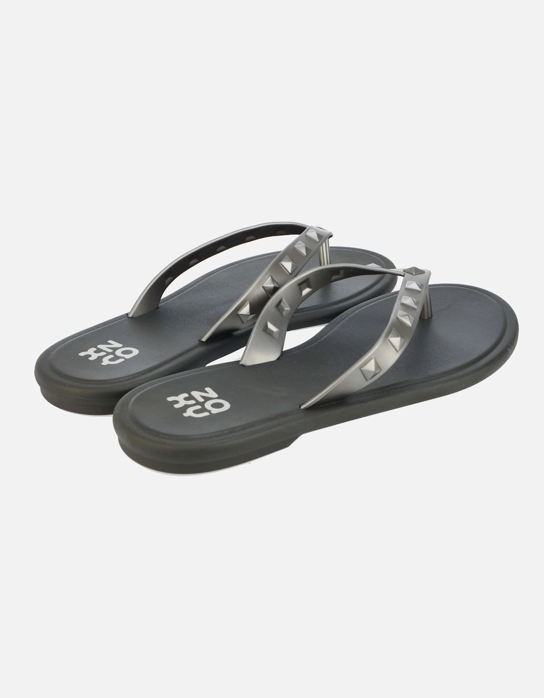 Womens Pop Stud Thong Flip Flops