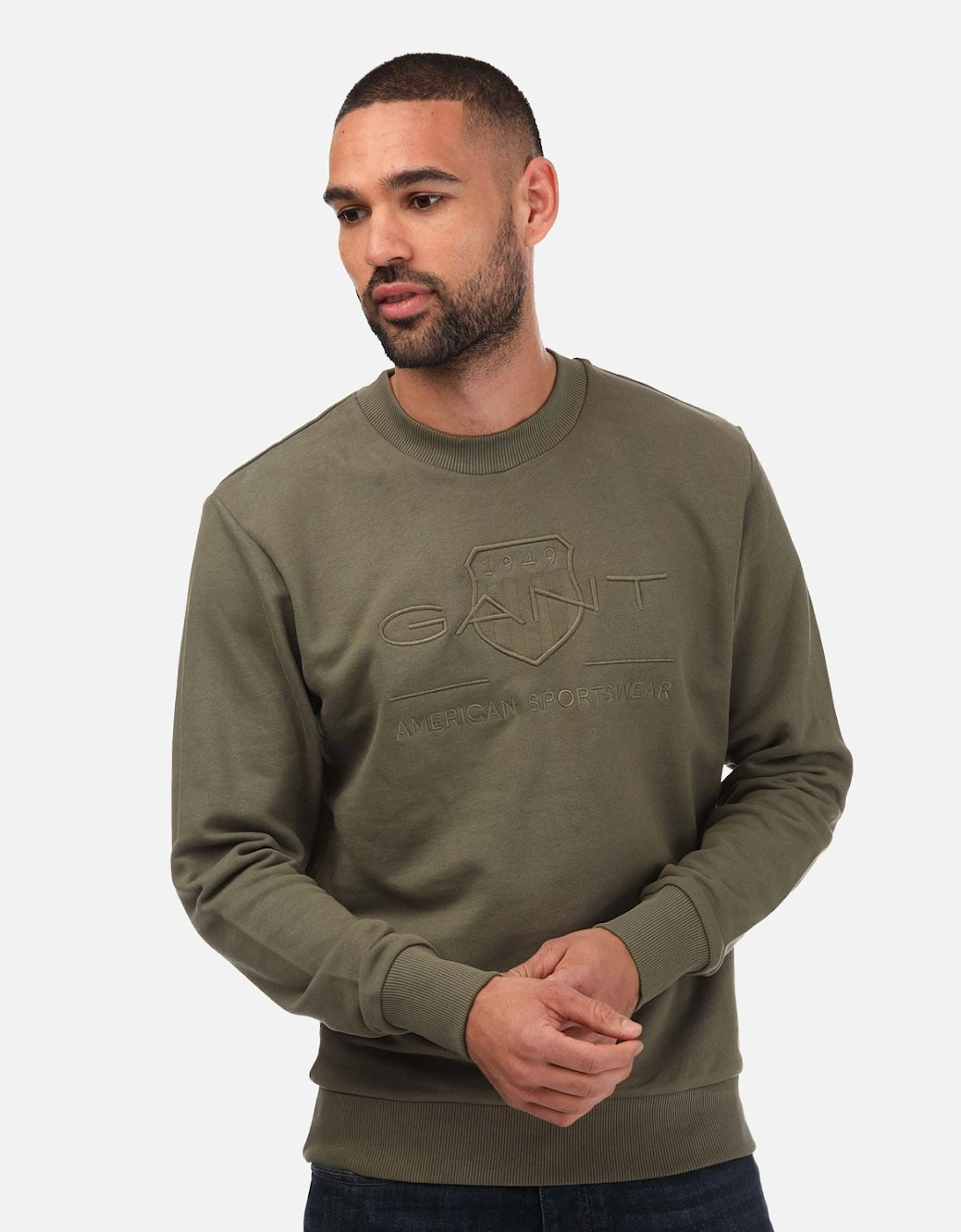 Mens Tonal Archive Crew Neck Sweatshirt, 5 of 4