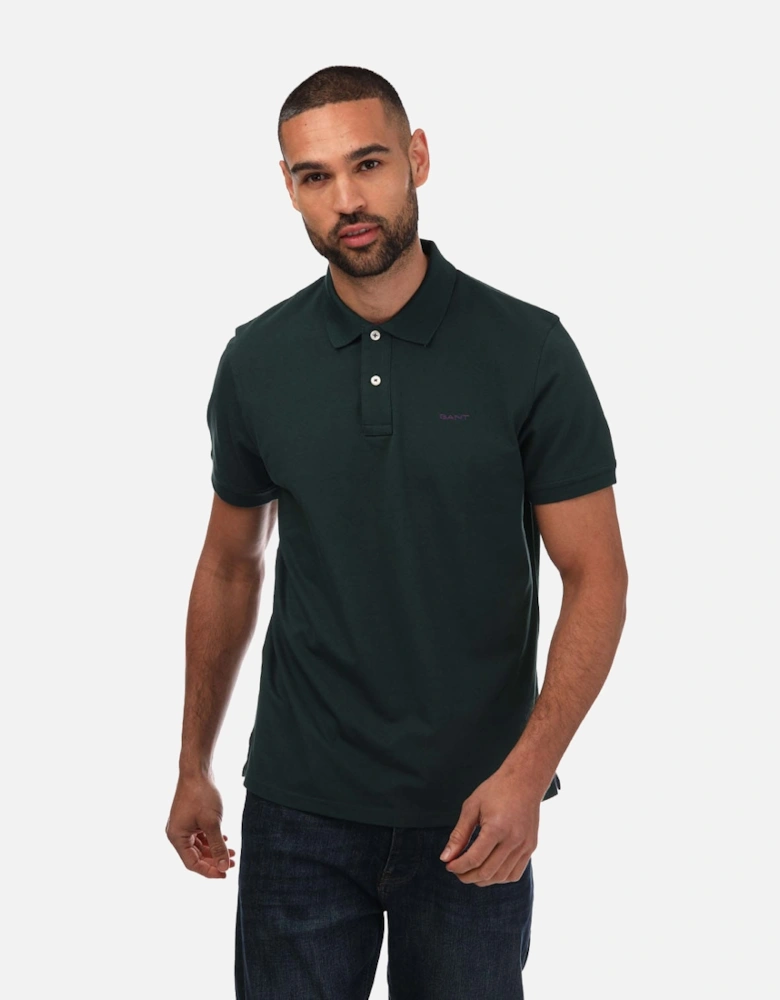 Mens Contrast Pique Polo