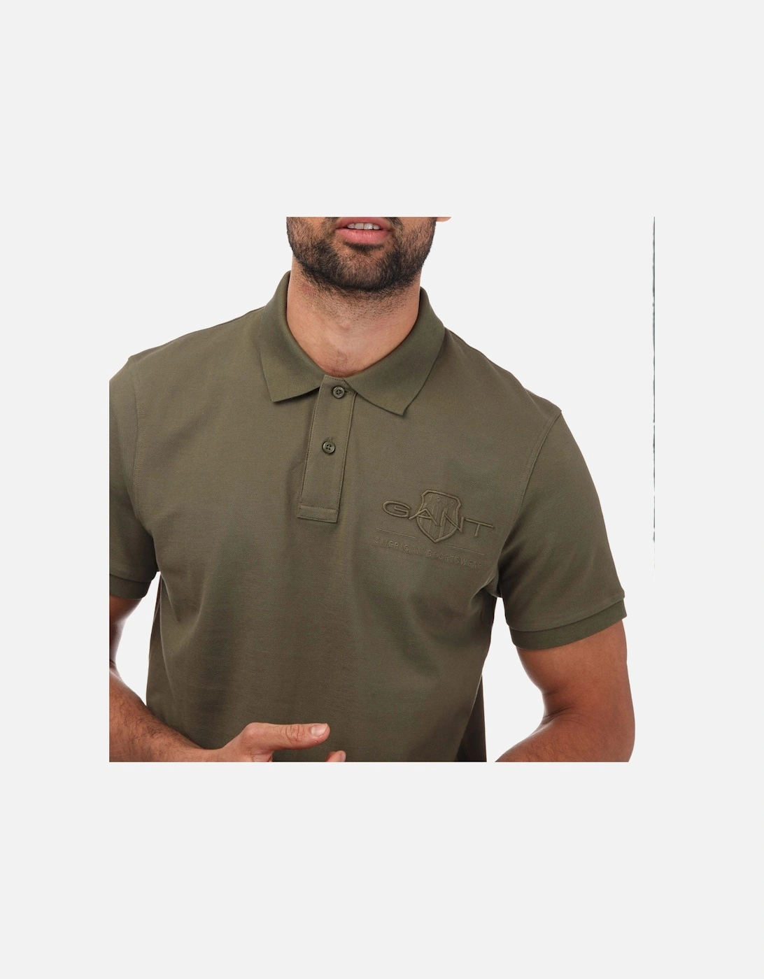 Mens Tonal Shield Polo