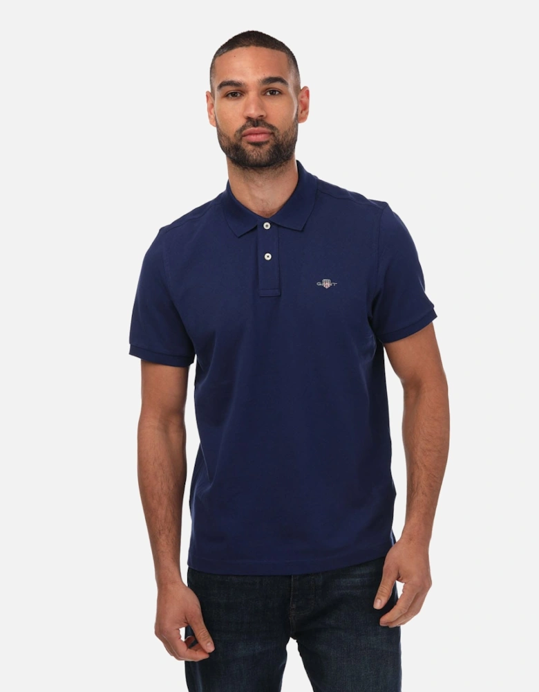 Mens Regular Fit Shield Pique Polo