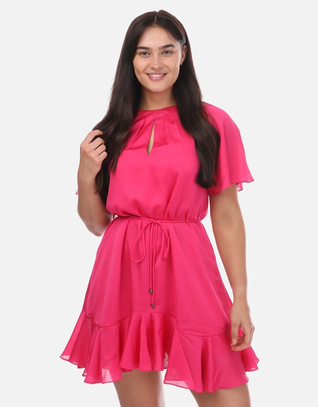Women's Elsieee Fluted Hem Mini Dress - Pink - Size: 8