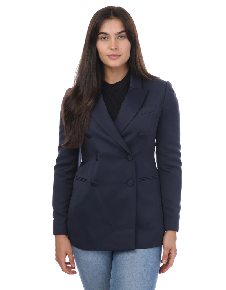 Seraph Double Breasted Satin Boyfriend Blazer