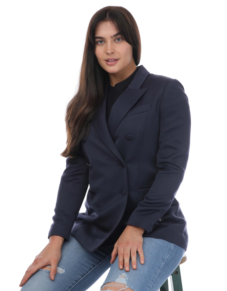 Seraph Double Breasted Satin Boyfriend Blazer