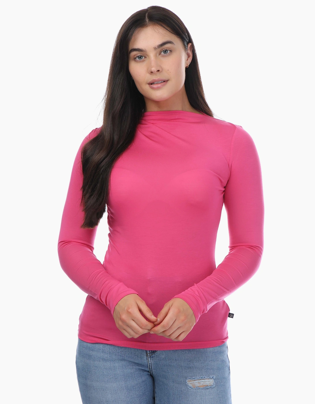 Women's Eloria Twist Neck Fitted Top - Pink - Size: 16