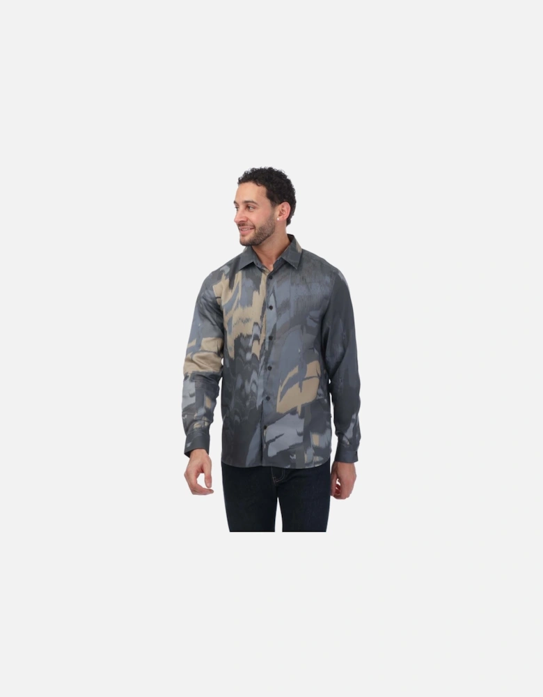 Mordun Long Sleeve Abstract Butterfly Print Shirt