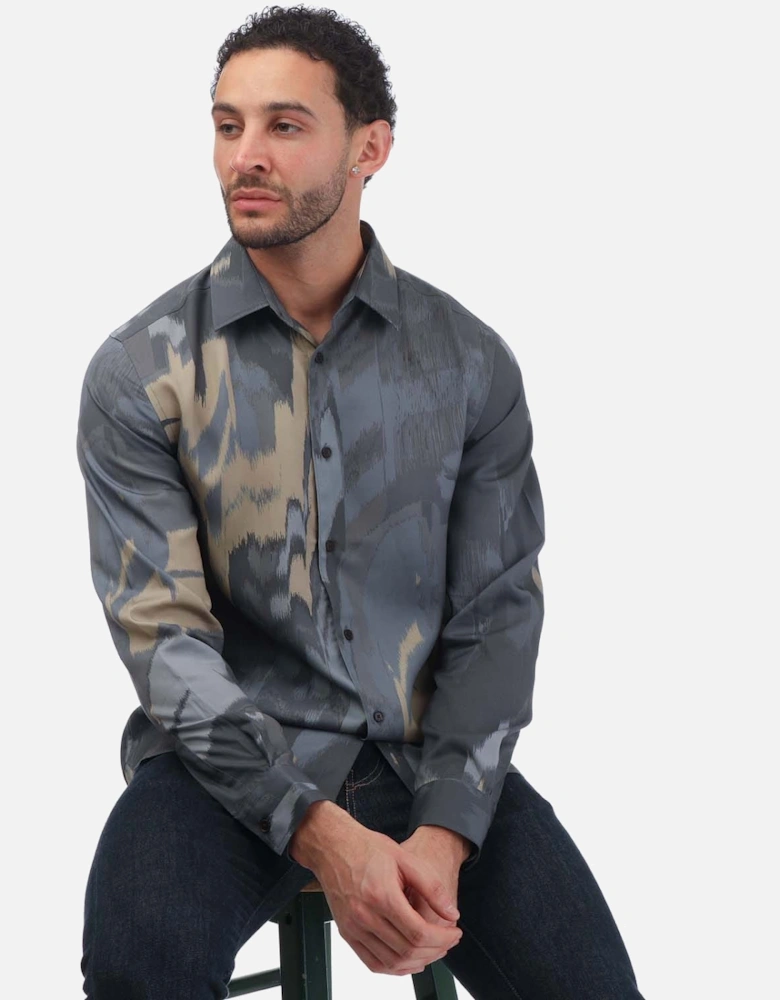 Mordun Long Sleeve Abstract Butterfly Print Shirt