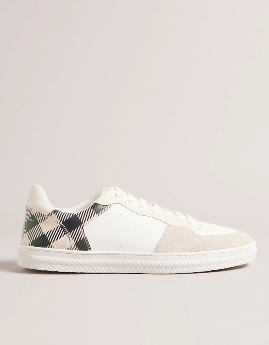 Barkerg Leather & Suede House Check Trainers, 6 of 5