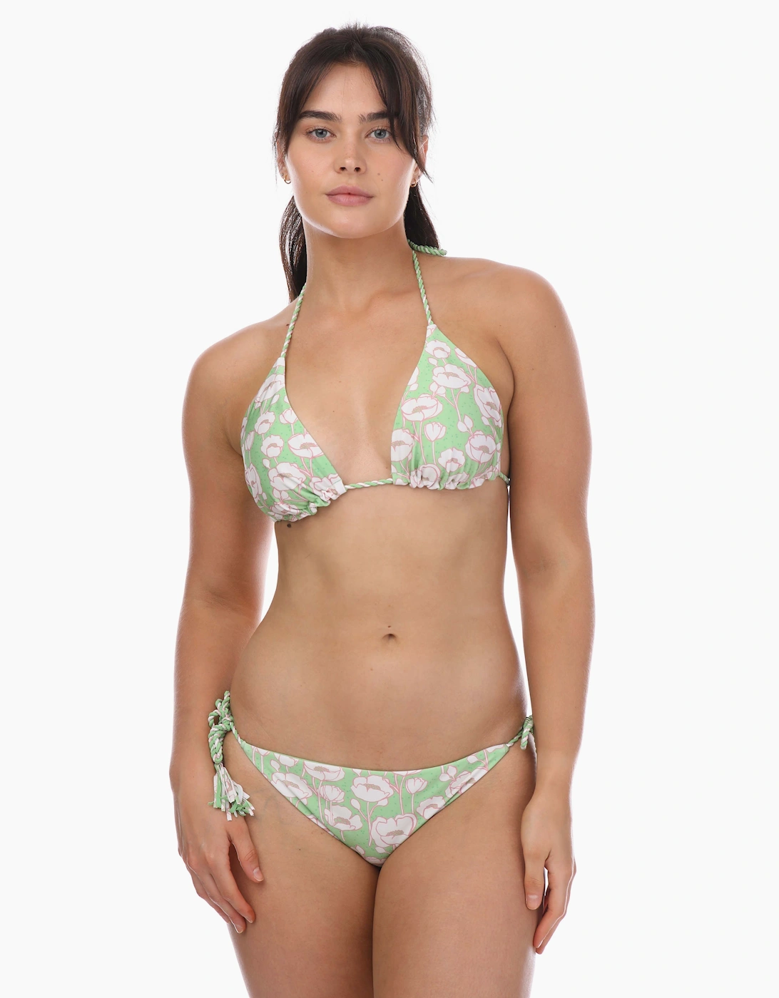 Ted Baker Women's Raela Reversible Poppy Print Bikini Top - Green - Size: 12