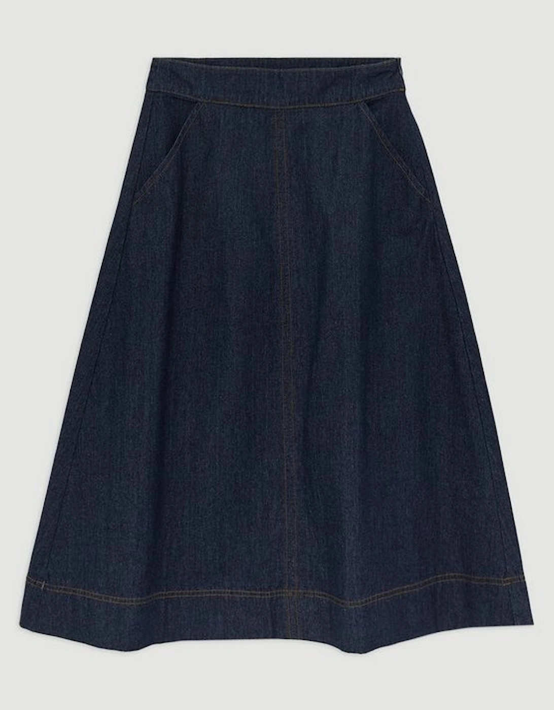 Denim Full Midi Skirt