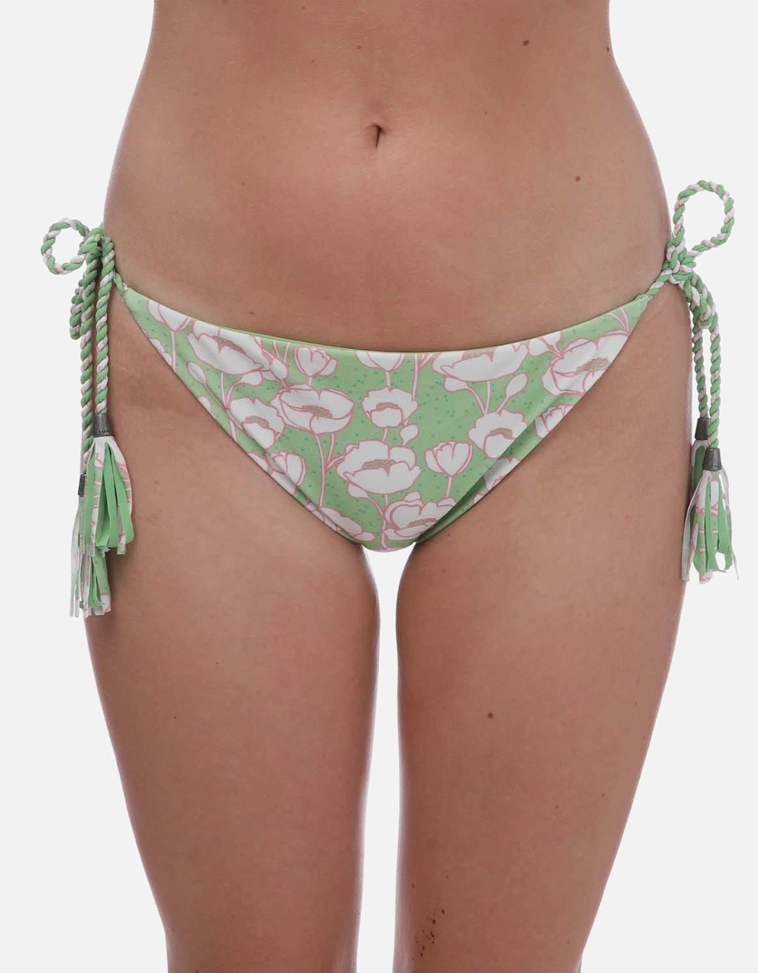 Ted Baker Women's Rosiaah Reversible Poppy Print Bikini Bottoms - Green - Size: 8